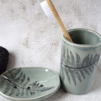 Pack de Jabonera y Vaso para Cepillos de dientes