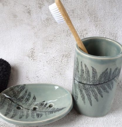 Pack de Jabonera y Vaso para Cepillos de dientes
