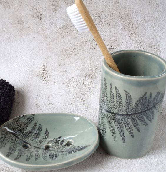 Pack de Jabonera y Vaso para Cepillos de dientes